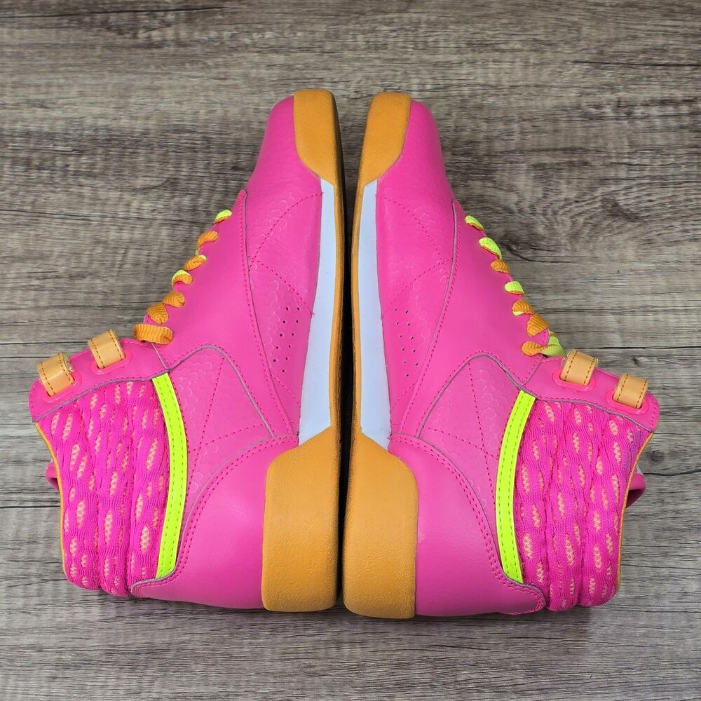 Reebok Freestyle Hi Classic Size 5 Women's Size 6.5 Hot Pink Orange Shoes M46765 - Picture 6 of 10